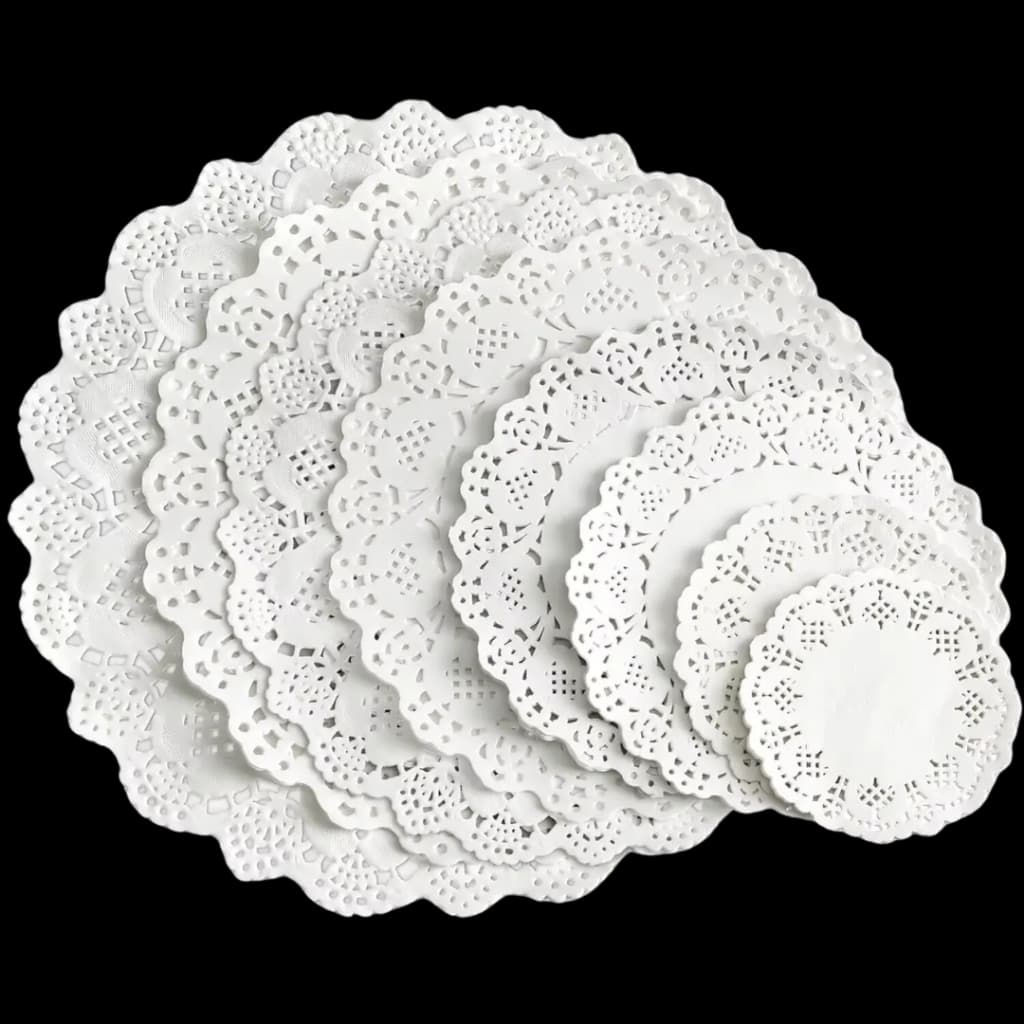 Kit 100 Toalha Rendada Redonda de Papel