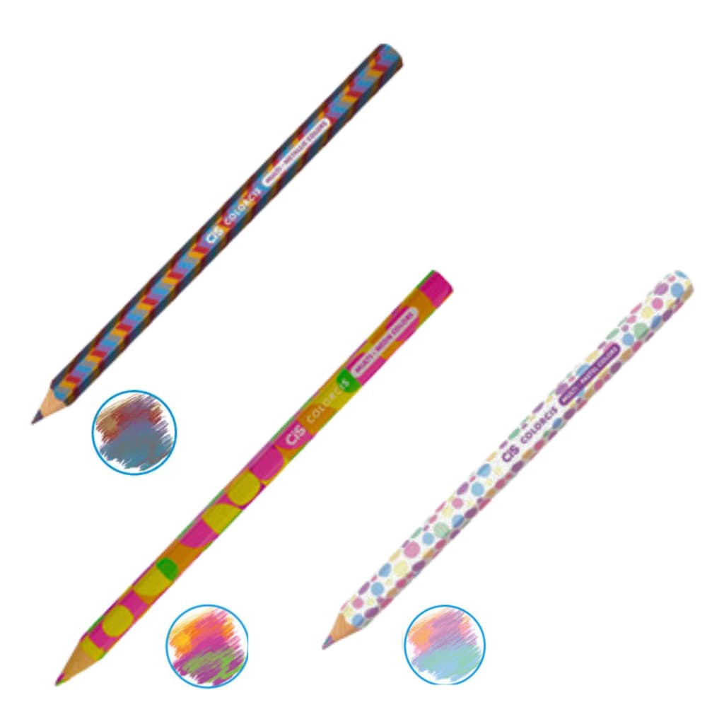 Lápis Jumbo Multi Cores Neon/ Pastel / Metálico  - Cis