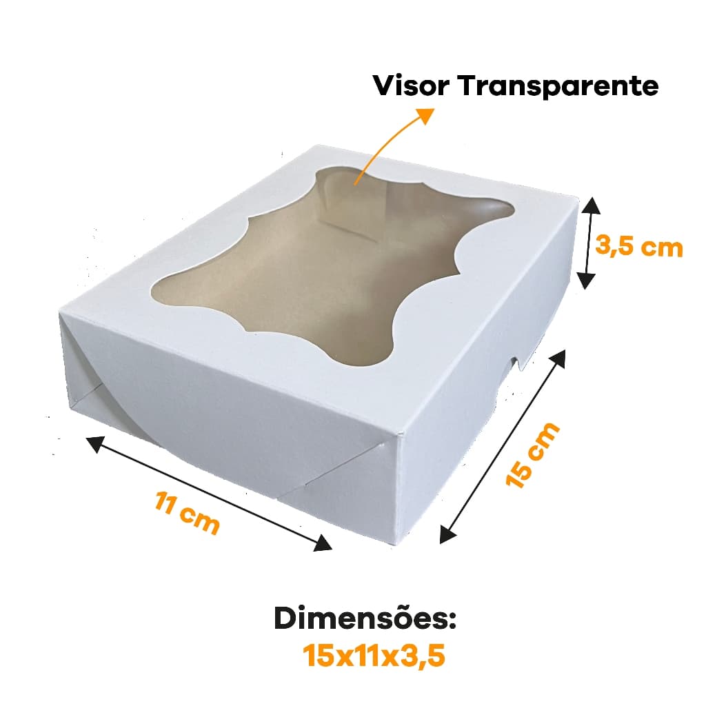 Caixa Maleta com Visor 15x11x3,5 Caixinha para Lembrancinhas Doces Presente - Caixa Kraft ou Branca