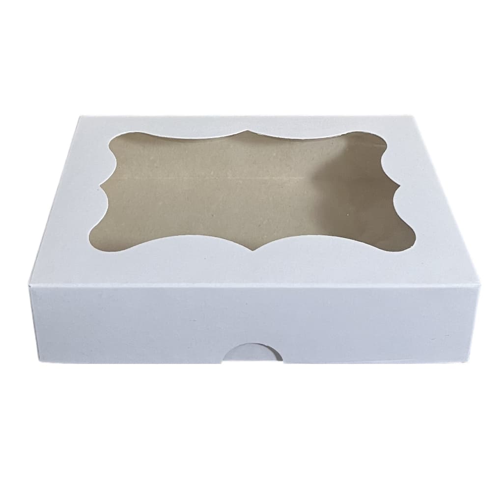 50 un - Caixa com Visor 15x11x3,5 Caixinha para Lembrancinhas Doces Presente - Caixa Kraft ou Branca