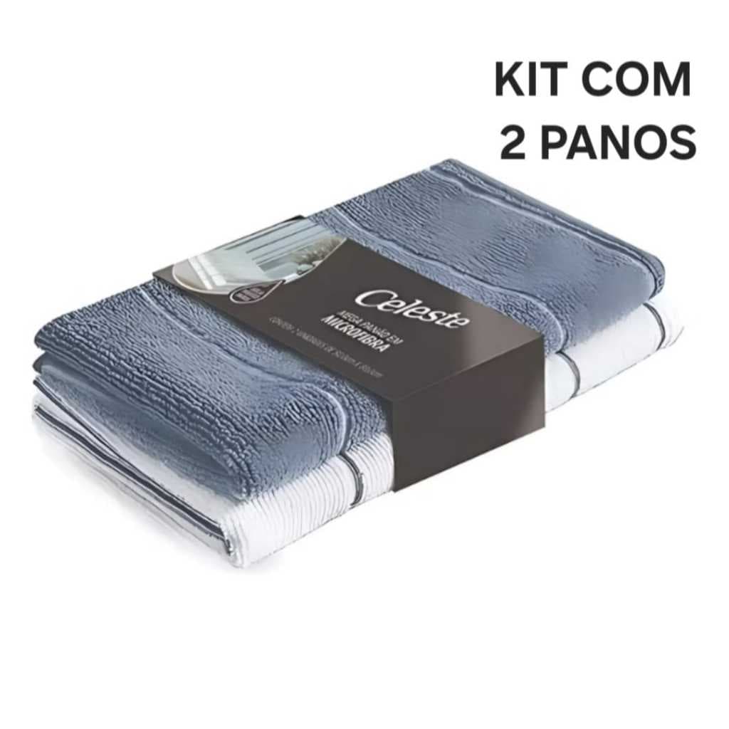 Kit com 02 Pano De Limpeza Microfibra Mega Panao Super Absorvente Seca Pano Chao