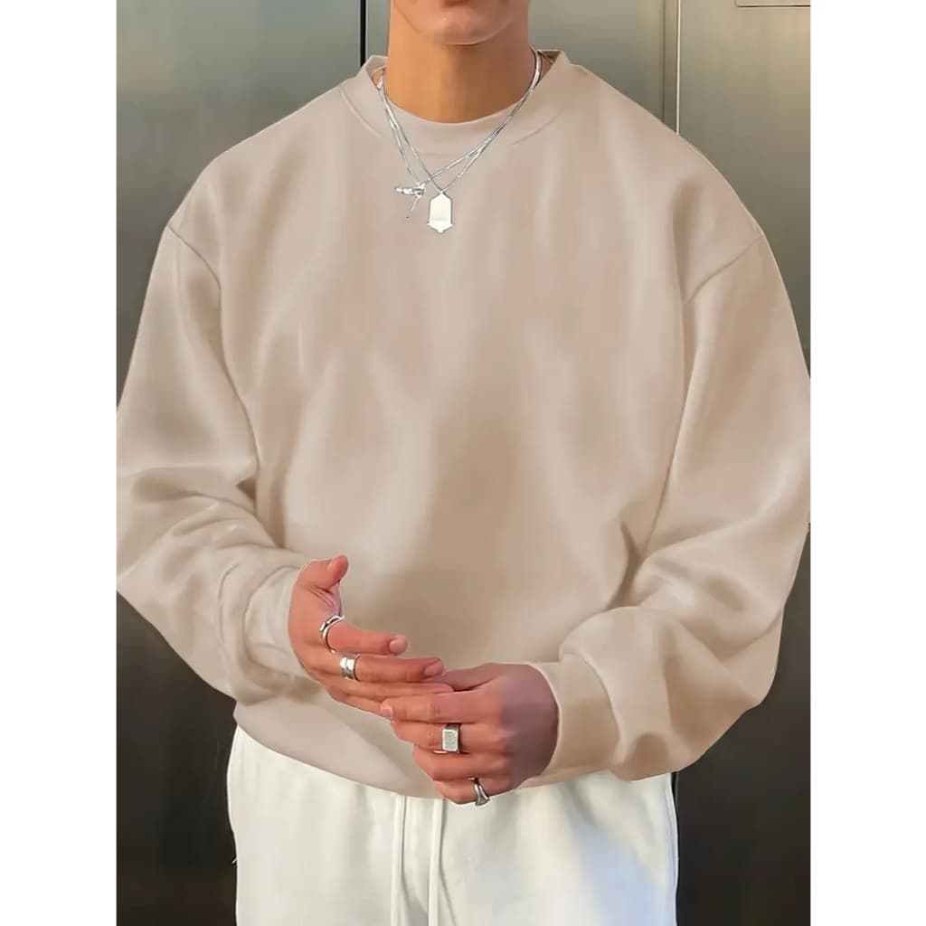 Moletom Gola Redonda Masculino Feminino Blusa de Frio Careca Suéter unisexx