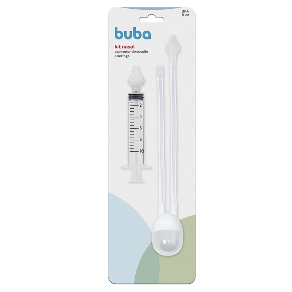 Aspirador Nasal de Sucção + Seringa com Ponta em Silicone Buba