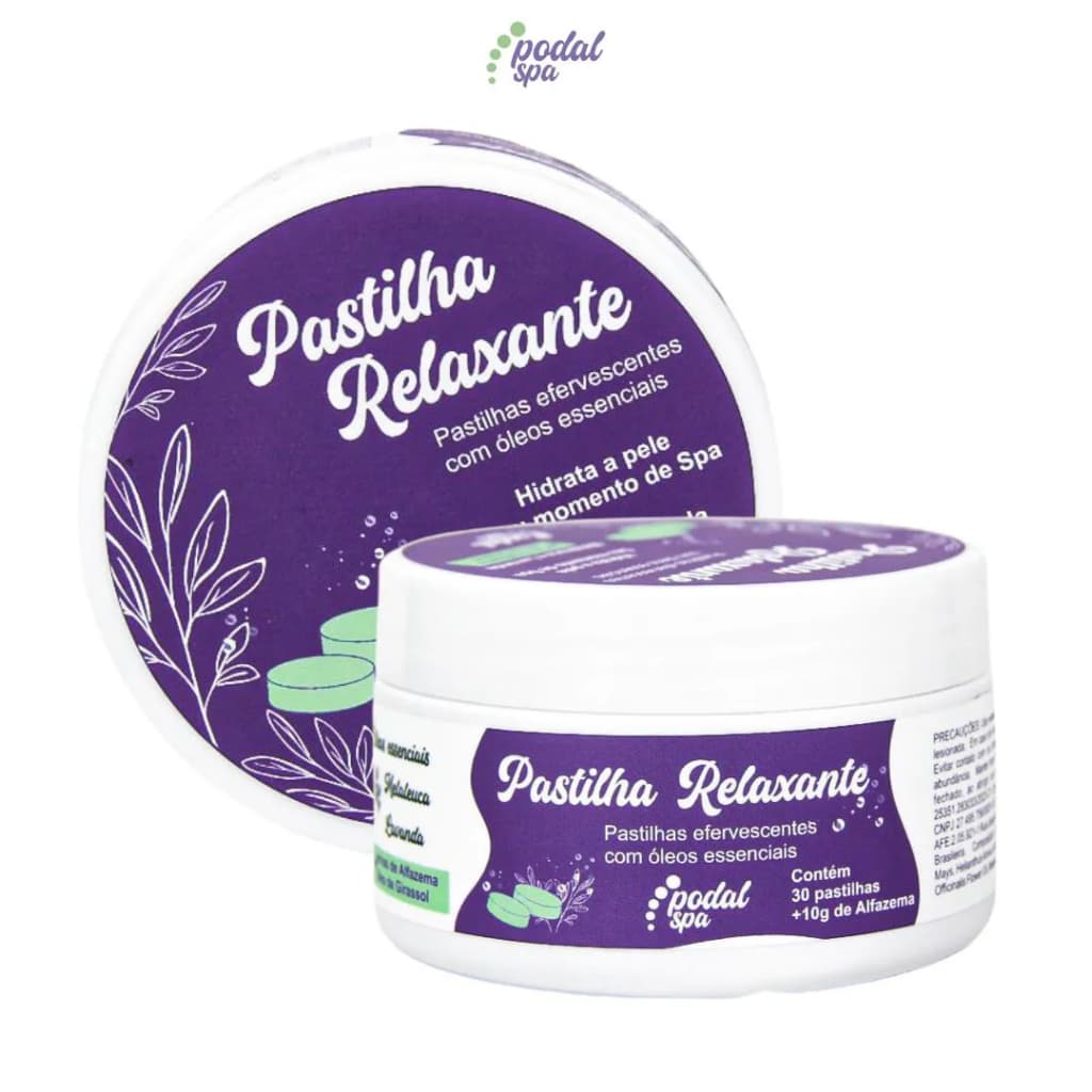 Kit Podal Spa Pastilhas Relaxantes Spa Pés E Mãos Com Óleos Essenciais Lavanda e Melaleuca - Jelly Spa