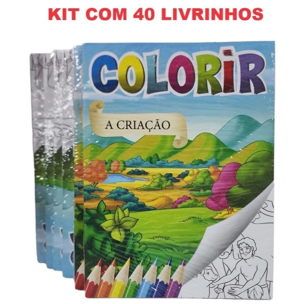 kit com 40 livrinhos Contos Biblícos infatis para colorir  A Pronta Entrega