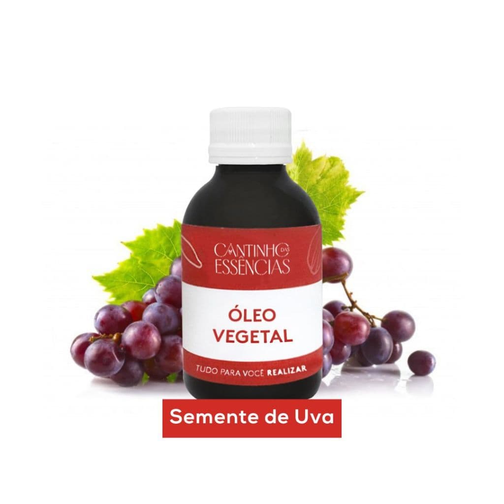 Óleo vegetal Semente de uva 100ml. Para cremes, sabonetes e cosméticos em geral.