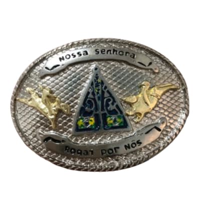 Fivela country infantil nossa senhora aparecida cowboy para cinto