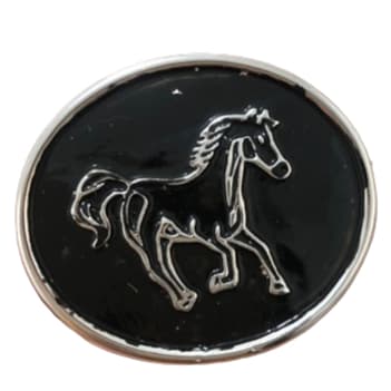 Fivela country cavalo infantil para cinto preta cowboy