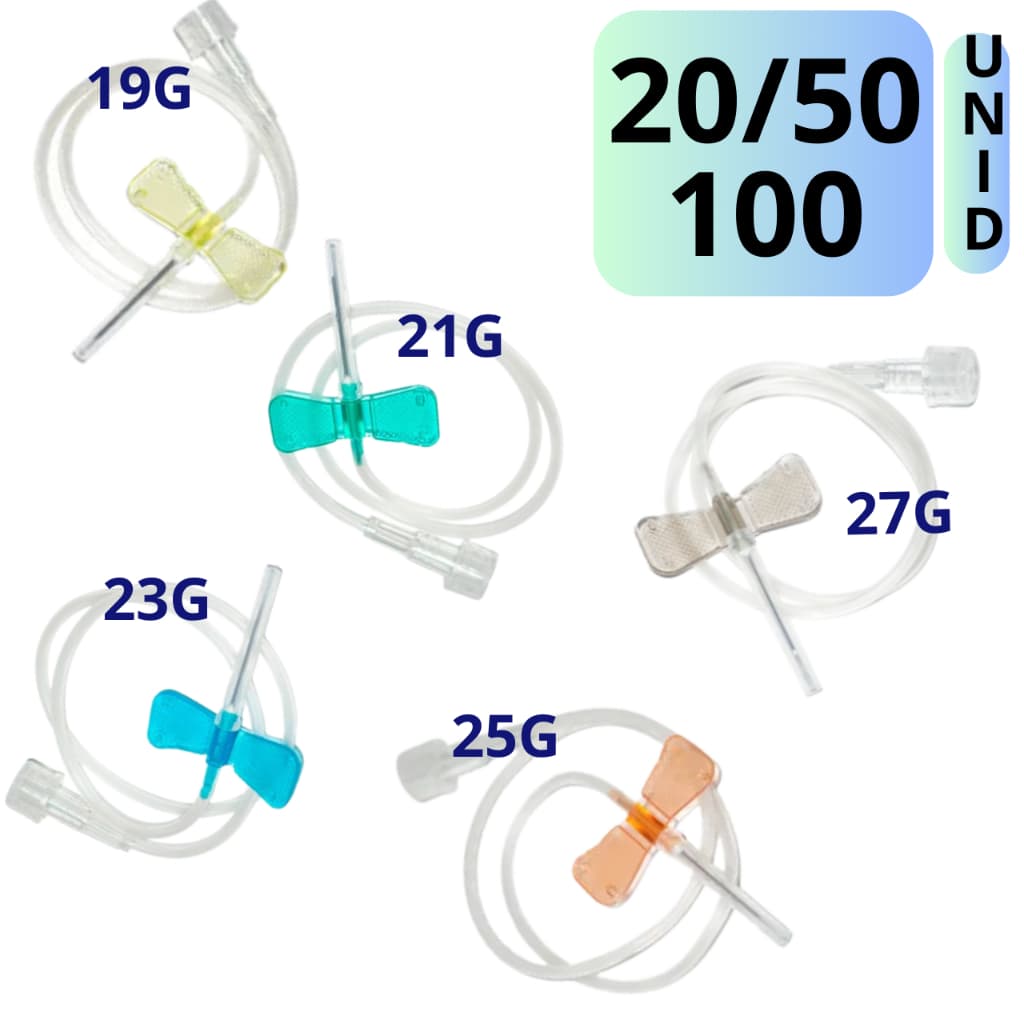 20/50/100 Unid. Scalp Simples 19G/21G/23G/25G/27G  Medix escalpe