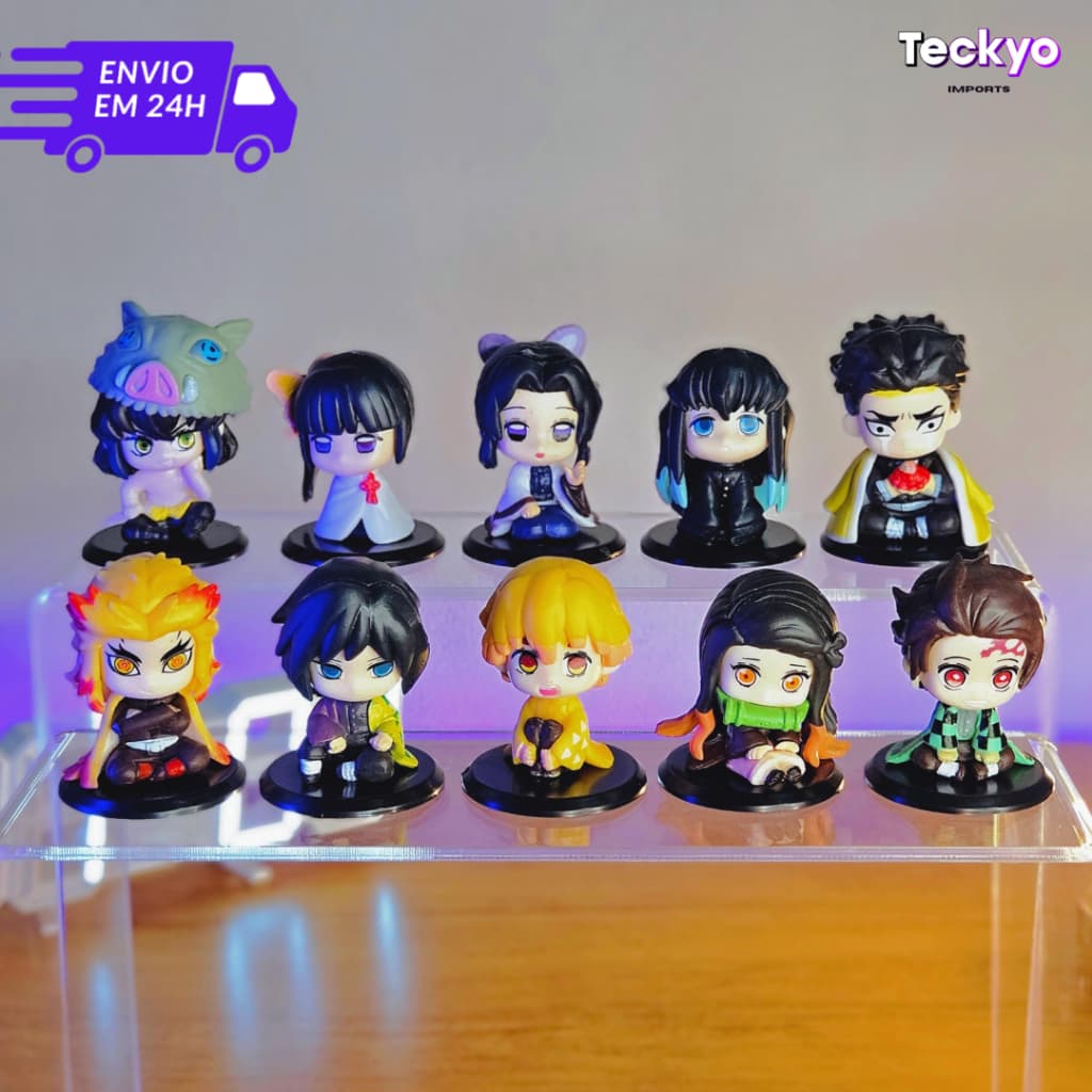 Boneco Demon Slayer Miniatura Kimetsu no Yaiba Action Figure Tanjiro Nezuko Zenitsu Inosuke