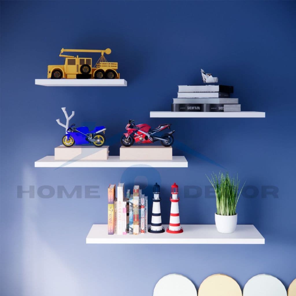 Kit 4 Prataleiras Branca Nicho Multiuso Quarto Sala Banheiro