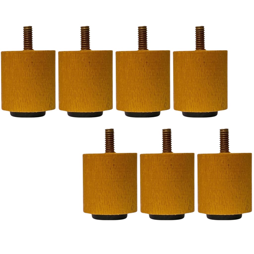 Pés de Cama Box Com 7 Unid Pezinho Madeira Rústico 4cm Casal ou Solteiro Queen King pé Universal