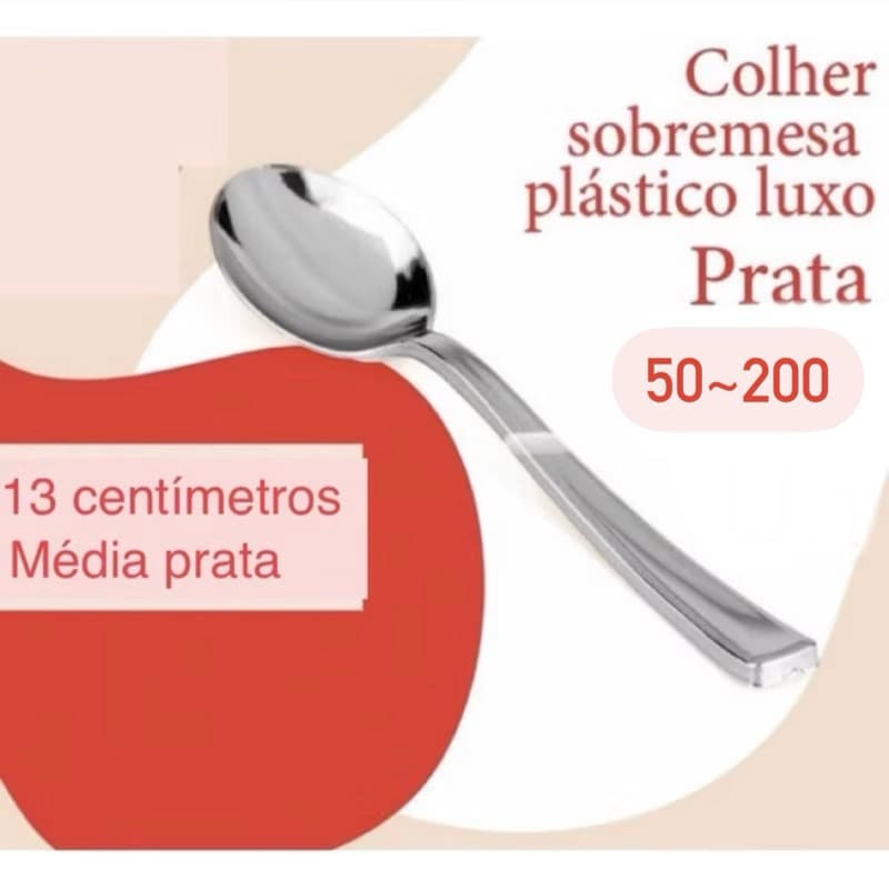 kit 50~200 colher m 13 centímetros prata para ovo de páscoa