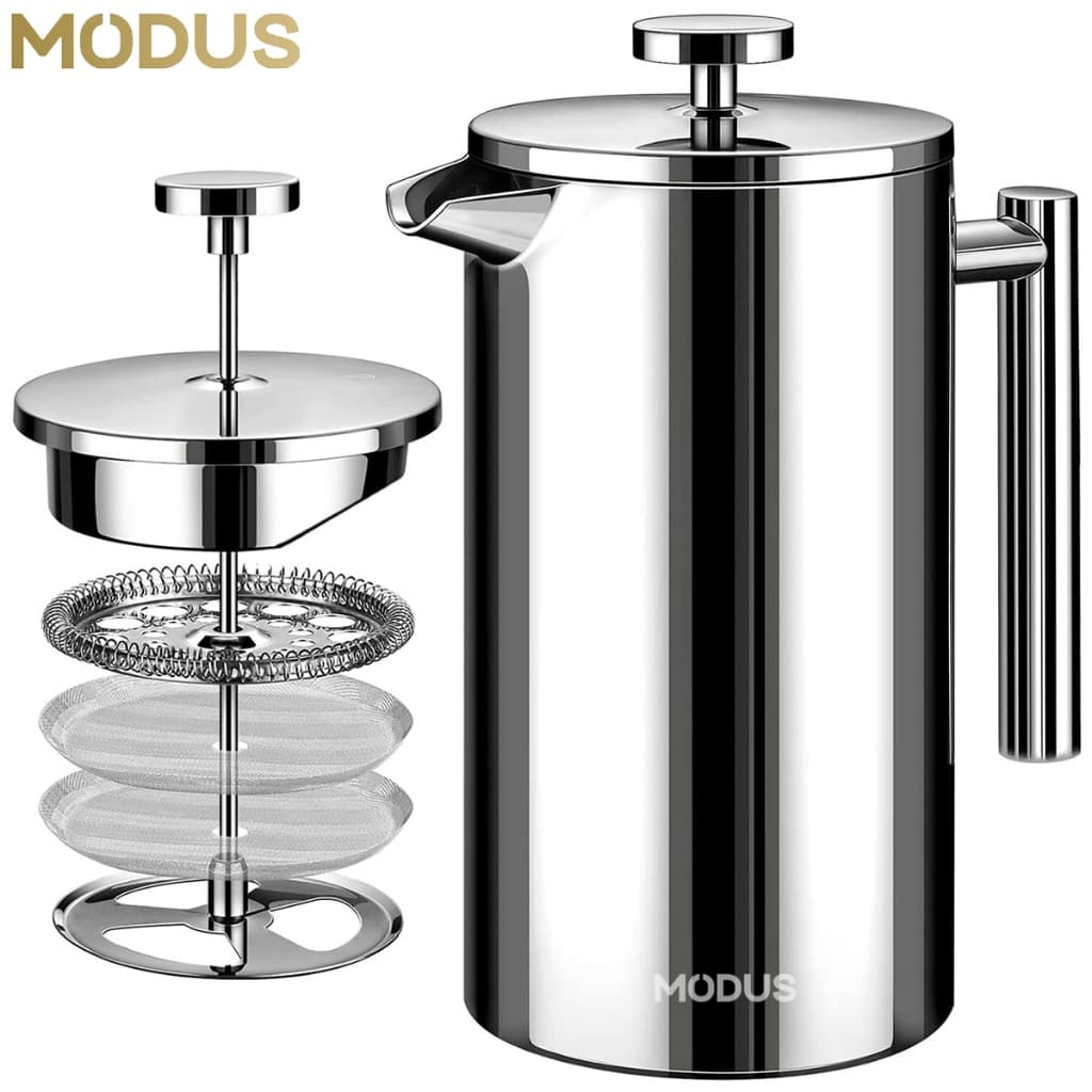 MODUS Cafeteira Prensa Francesa Cremeira 700ML Café Chá De Aço Inoxidável Com Filtração de 4 Níveis
