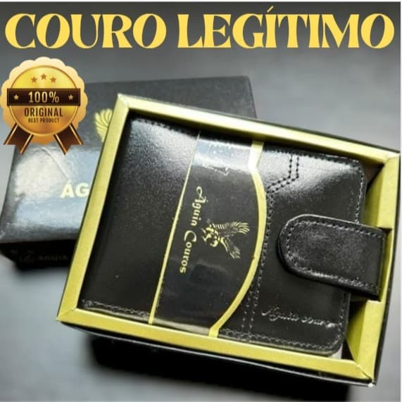 Carteira Masculina Couro Original Legitimo Premium Com Porta Cartão Porta Moedas e Documentos