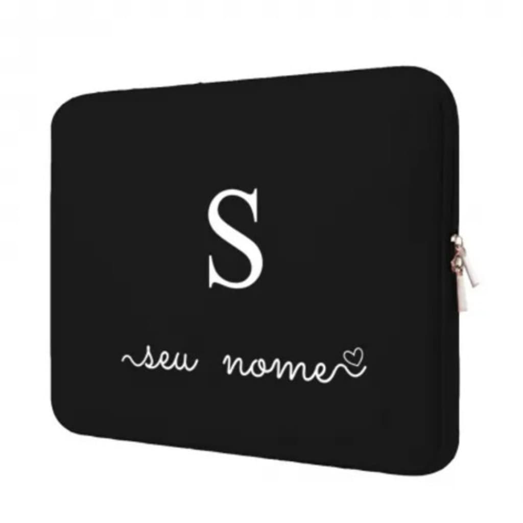 Capa Case Pasta Maleta para Notebook Neoprene Ultrabook 15.6/14/13.3/12/11/17/10 Personalizada Com Inicial E Nome