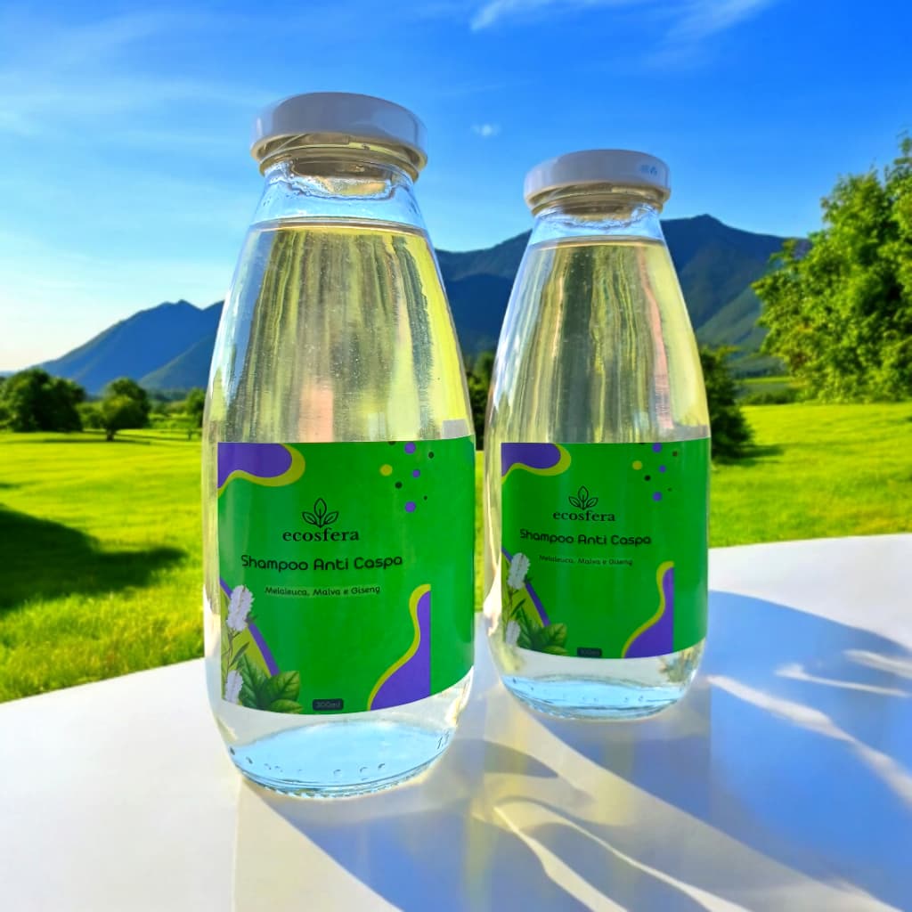 Shampoo Anti Caspa, Melaleuca - Tea tree, Malva e Giseng  - Vegano, 300ML