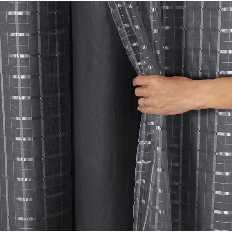 Cortina Blackout blecaute pvc com Tecido voil xadrez  1,40 lar × 1,70 /2,00 x 1,40 altura  PROMOÇÃO