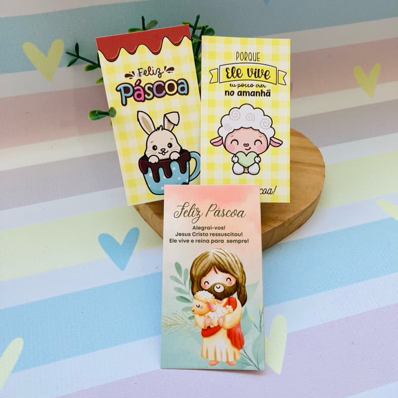 Cartões Tag de Páscoa - 9x5cm - Pronta entrega - 25/50/100 unidades