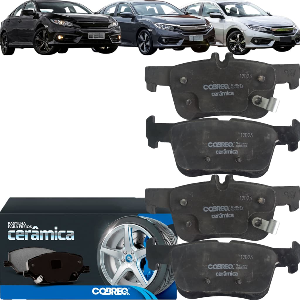 Pastilha Freio Traseira Cerâmica Cobreq Civic Touring EX EXL