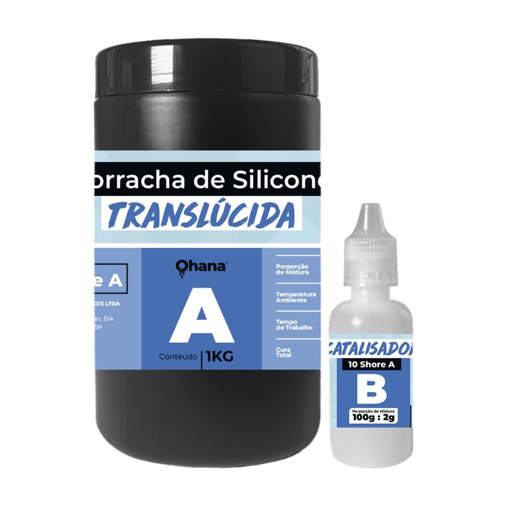 Borracha de Silicone Ohana Translúcida - Shore A 10