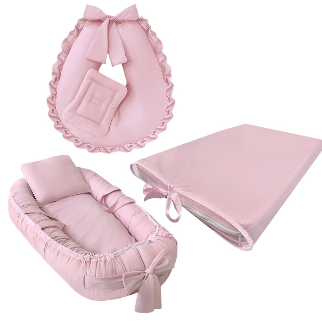 Kit Bebê - Ninho Redutor de Berço, Almofada Amamentação para Amamentar e Trocador de Cômoda