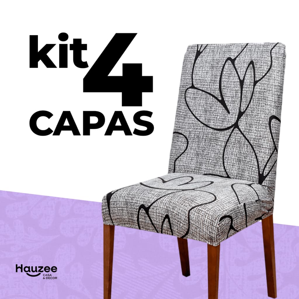 Kit 4 Capa para Cadeira Sala de Jantar Premium Várias Cores