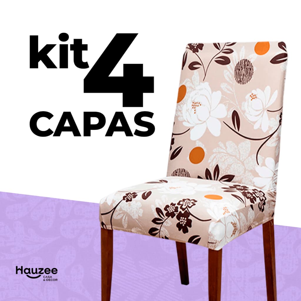 Kit 4 Capa de Cadeira Sala de Jantar Spandex Importado Várias Cores