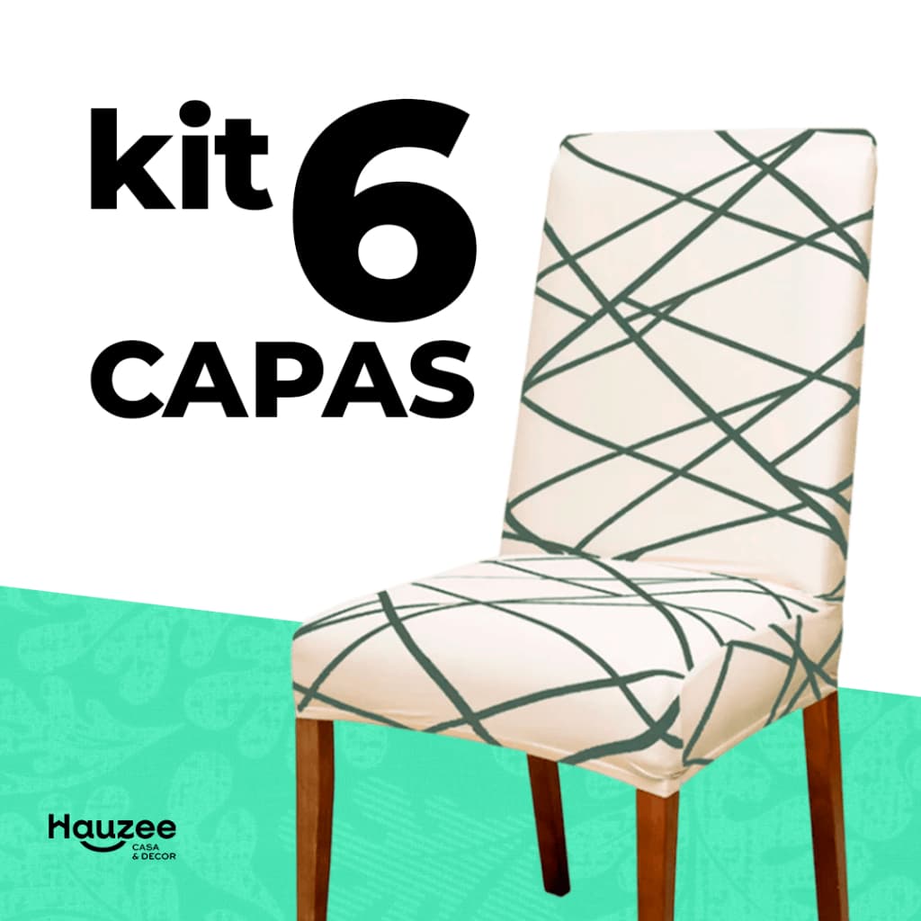 Kit 6 Capa Cadeira De Jantar Tecido Importado Mais Resistente