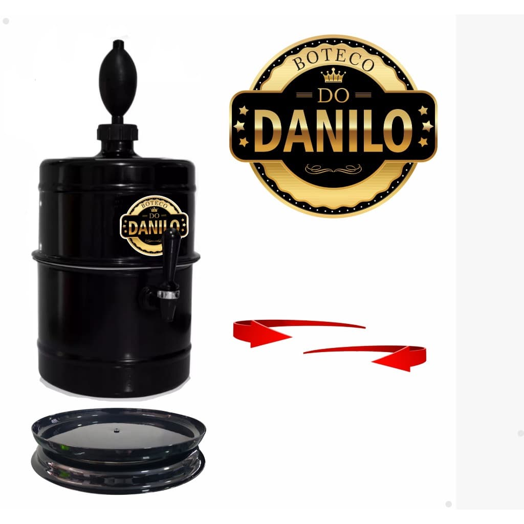 Chopeira Portatil A Gelo 5.1lt Boteco Seu Nome Não Elétrica Base Giratória