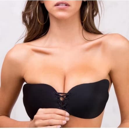 Sutiã Silicone Adesivo Invisível Com Amarração Levanta Seio Push Up