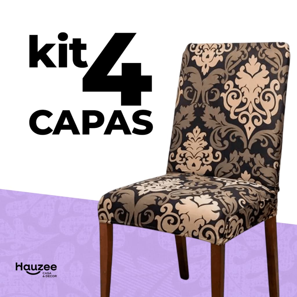 Kit 4 Capas Para Cadeiras de Jantar Spandex Importado Elástico Várias Cores