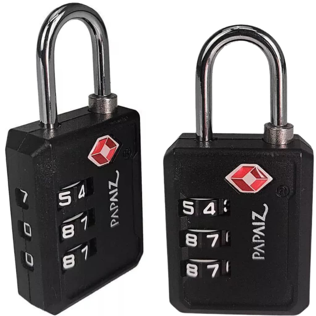 Kit 2 Cadeados Com 3 Dígitos Secretos Tsa Zamac - Papaiz