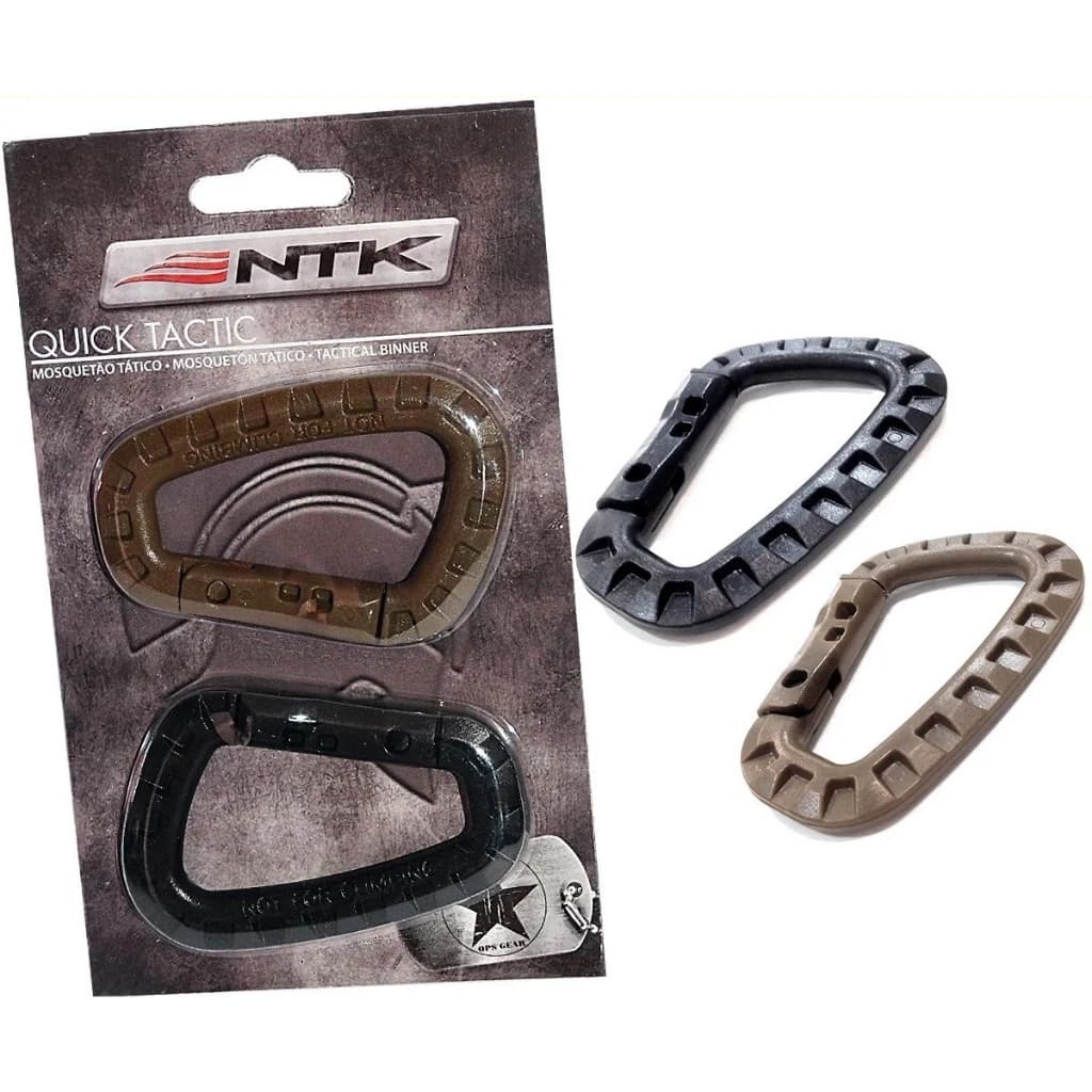 2 Chaveiro Mosquetão Quick Tactic Ntk Polímero Resistente