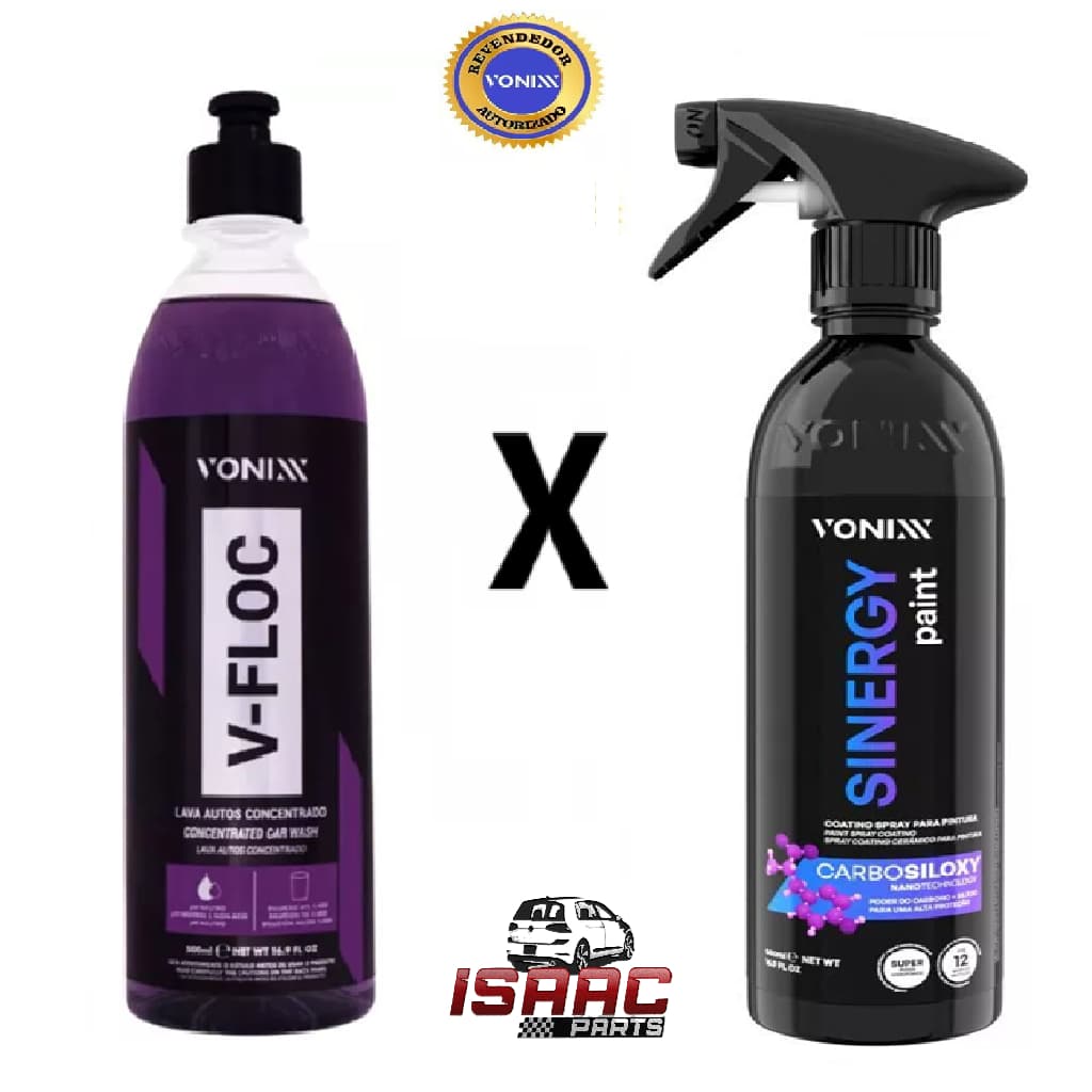 KIT V-FLOC 500ML LAVAGEM E SINERGY PAINT SPRAY PROTEÇÃO PARA PINTURA 500ML VONIXX