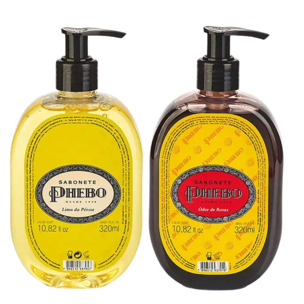 KIT SABONETES LÍQUIDO PHEBO GLICERINA ODOR DE ROSAS