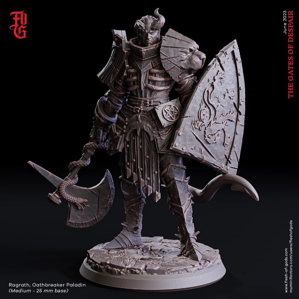 MINIATURAS / Escultura de Tabuleiro e RPG Dungeons & Dragons Coleção - Pack 6  - Fl3sh 0f G0ds