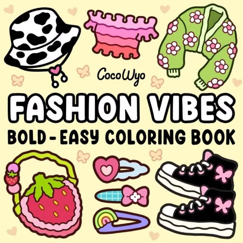 52 Desenhos para Colorir: Folhas Soltas com Ilustrações do Livro Fashion Vibes!