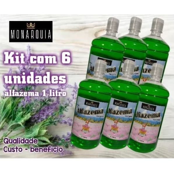 ALFAZEMA DEO COLÔNIA 1 LITRO - KIT 6 UNIDADES