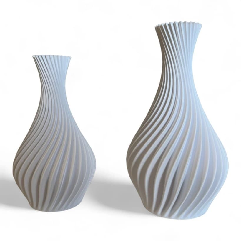 Kit 2 Vasos Decorativos em Espiral Impressão 3D