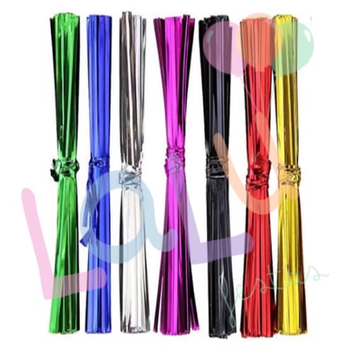 100/200/500/1000 Amarrilho Arame Lacre Fecho 10 cm Metalizado CORES