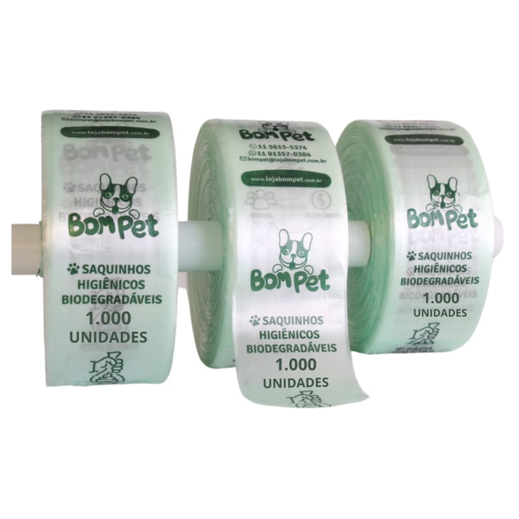 Pega Caca Kit Com 3000 Saquinhos Higiênicos Biodegradáveis