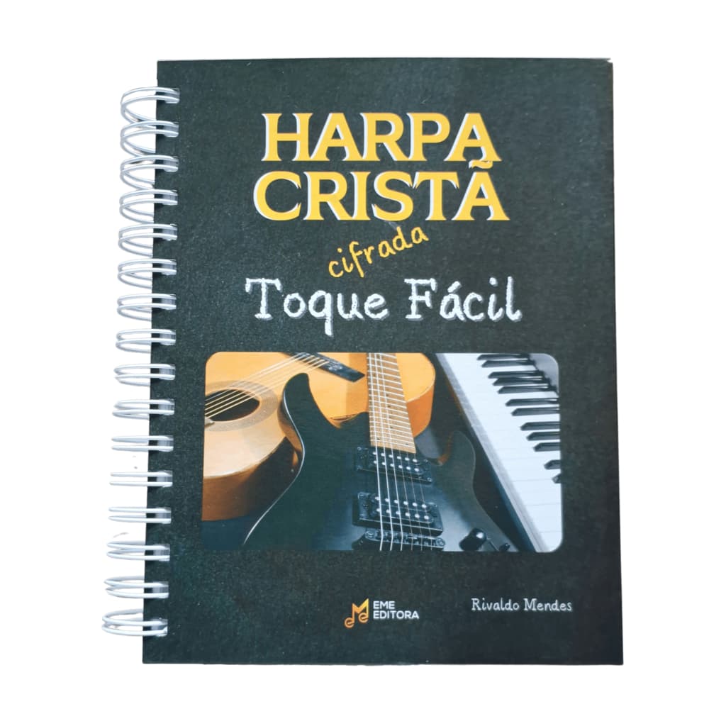 Harpa Cristã Toque Fácil Iniciante Capa Dura p/ Violão Teclado Aprenda Rápido com Dicionário + MP3
