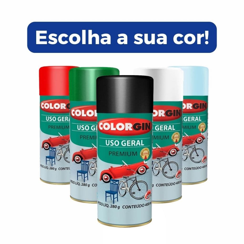 Spray Secagem Rápida Uso Geral Premium Colorgin - Escolha A Sua Cor!