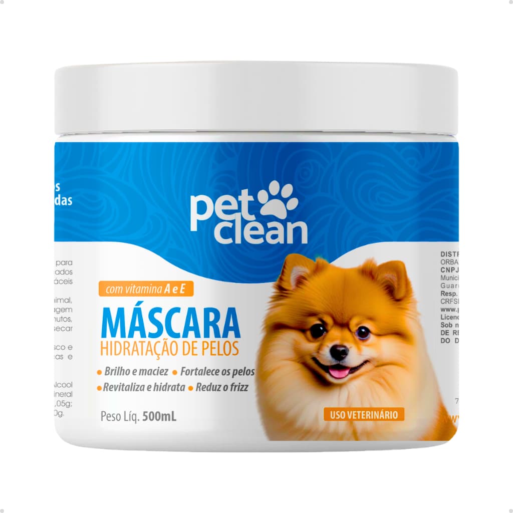 Máscara de Hidratação Revitalizante Condicionador Pet Shop Cachorro e Gato Soft Line Pet Clean 500 g