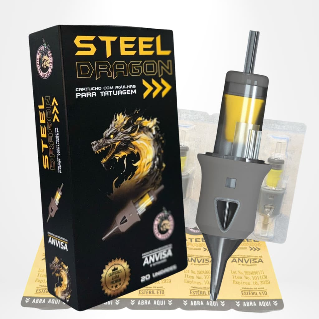 Cartucho com agulha PREMIUM Tatto tatuagem Traço Pintura Universal 5un - 10un