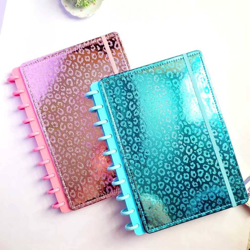 Caderno Inteligente Capa Dura B5 Estampa Onça Pintada/Leopardo 10 Discos 80 folhas /COR