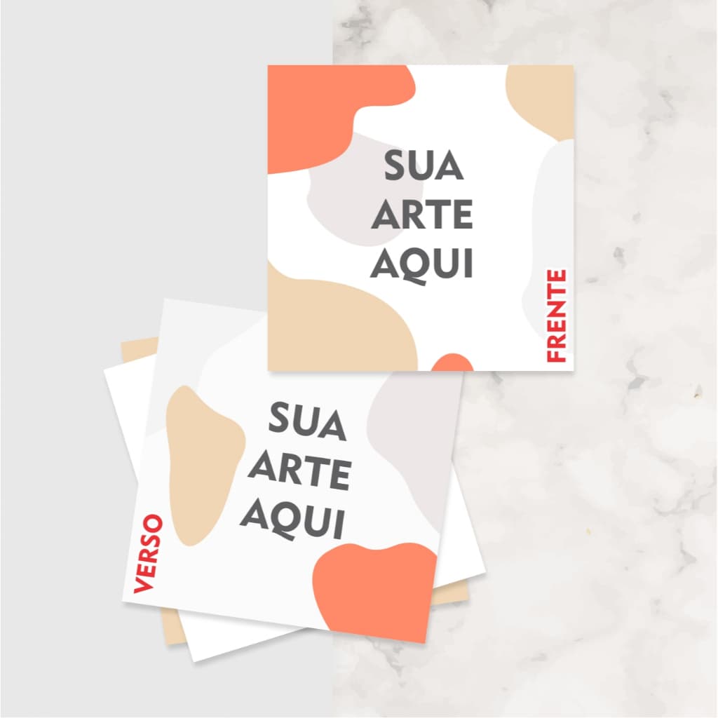 Cartão de Agradecimento Personalizado com Sua Arte - 9x9cm - Frente e Verso