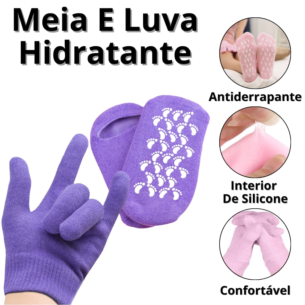 Meias De Silicone Para Os Pes Luva Hidratante Para As Mãos Protetor Calcanhar Antiderrapante