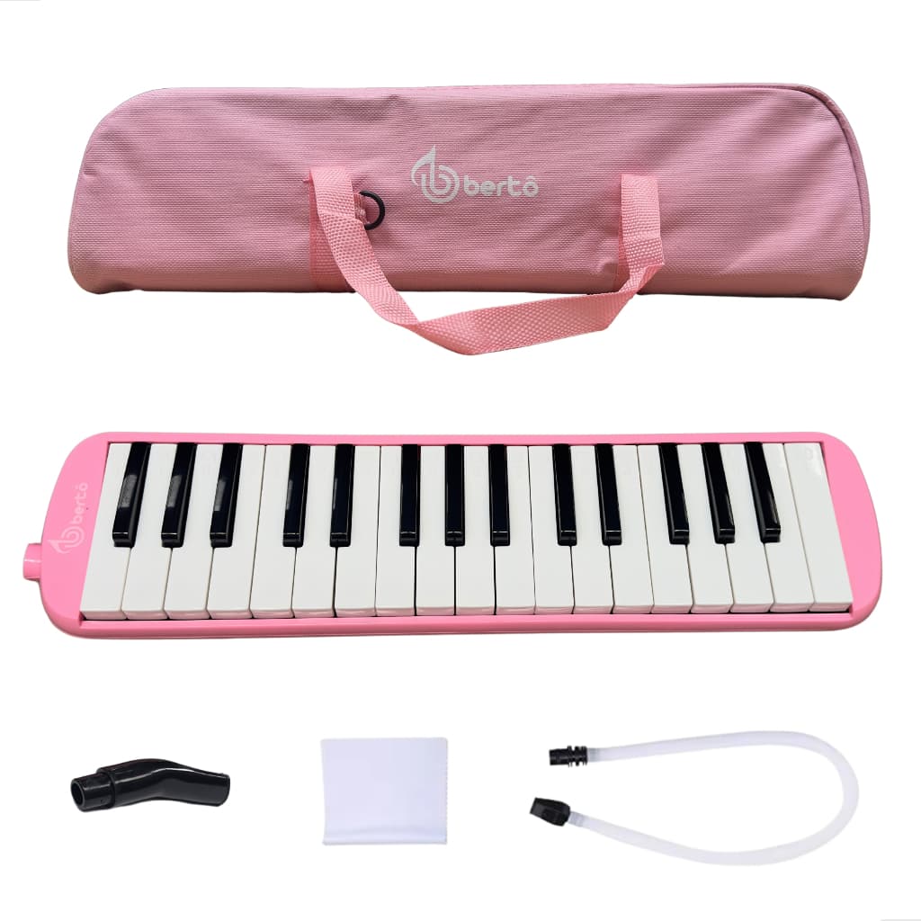 Escaleta 32 Teclas Rosa De Sopro C/ Capa Melodica Infantil Profissional Bertô Mangueira e Bocal